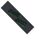 The Shake Junt Nikolai Piombo Signature Grip Tape 9in x 33in Sheet features bold SHAKE JUNT! green graffiti-style letters outlined in yellow and offers a bubble-free application like Graphic Mob.