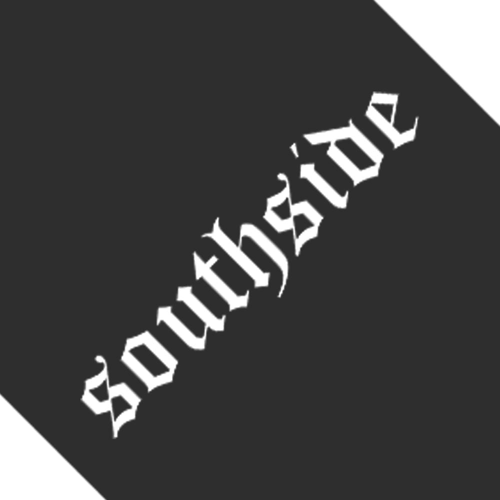 Featuring bold white “southside” lettering in a Gothic (Old English) font displayed diagonally across a dark gray, angular design, the Southside Skatepark Old English Grip Tape 9 in x 33 in Graphic Mob Griptape is the ideal choice for skaters seeking both style and long-lasting performance. Crafted by Mob Grip with innovative bubble-free griptape technology, it offers a flawless and easy application every time.