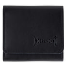 This black Span Leather Wallet by Independent features a curved "INDEPENDENT" emboss on the front flap—an ideal choice for fans of Independent Trucks.