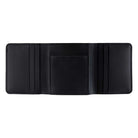 The Span Leather Wallet Black OS Unisex Independent is shown open on a white background, crafted in leather with multiple card slots and a central pocket.