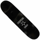 The Stars 8.5 Pleasures x Zero Skateboards Deck is a black deck with “PLEASURES” and “ZERO” in white, split by a star outline—ideal for fans of Pleasures clothing and ’90s grunge style.