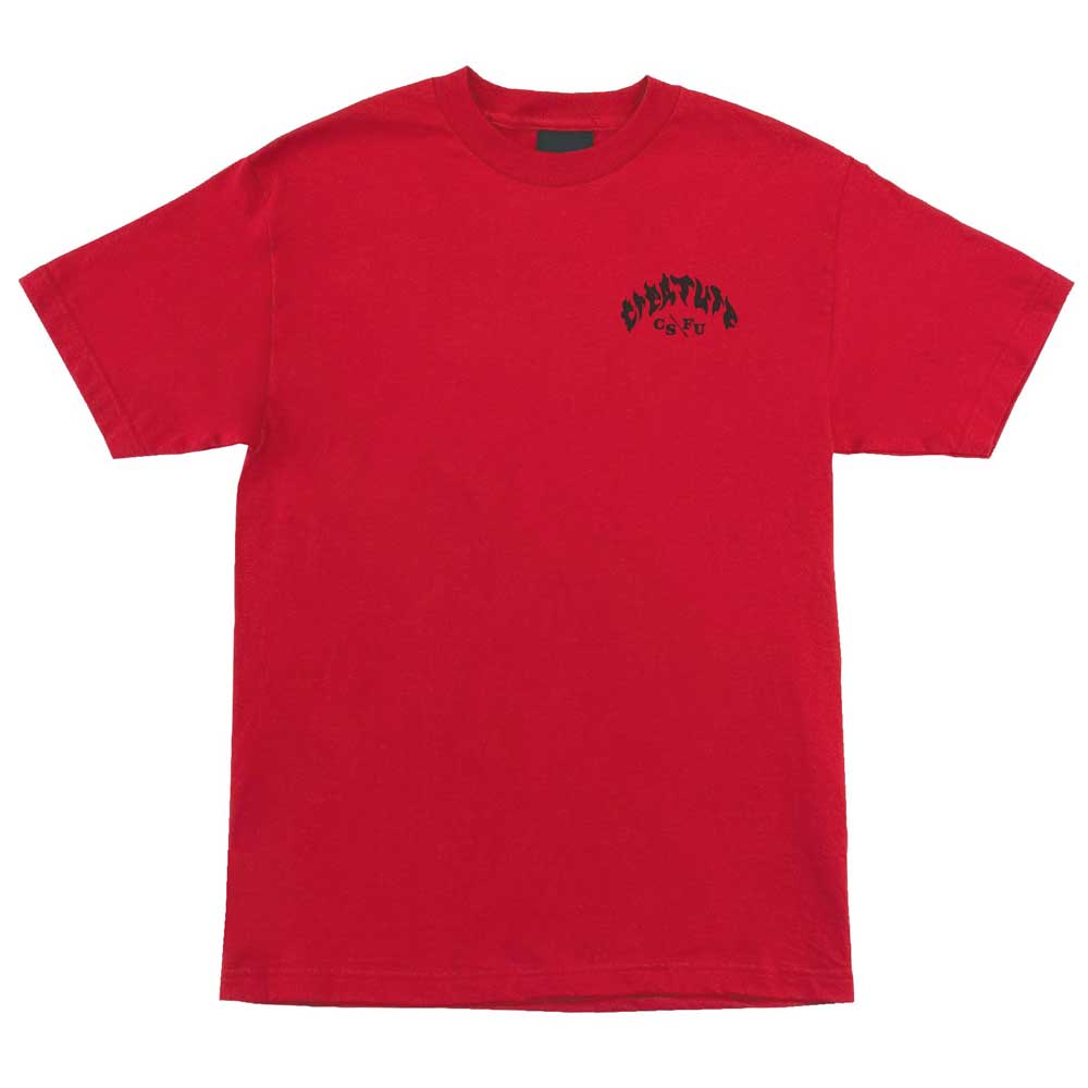 Straight Away Cherry Red Heavyweight Tee Mens Creature