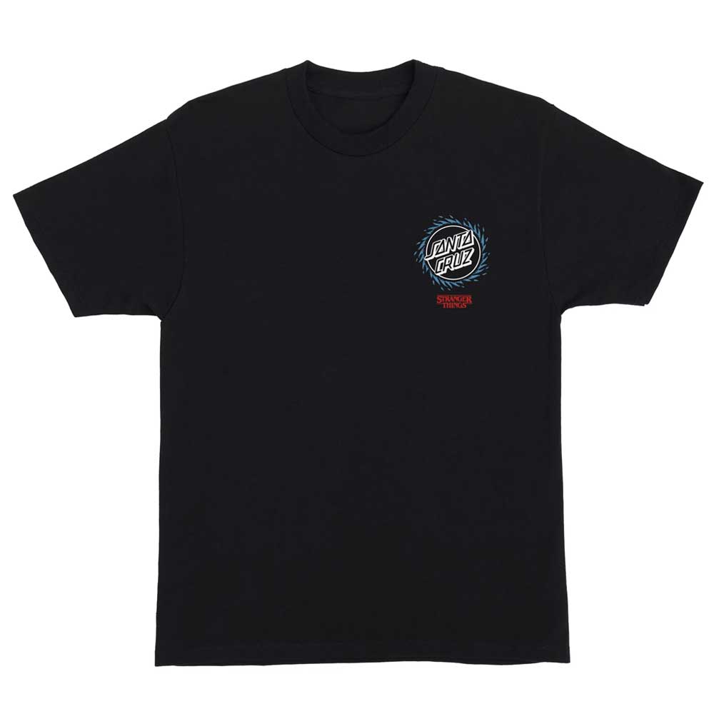 Stranger Things Hellfire Pit S/S Heavyweight Black Tee Mens Santa