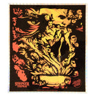 The Stranger Things Season 5 8.5in x 32.2in Santa Cruz Skateboard Deck features a vivid poster-style graphic with faces of key characters in a fiery pattern on black, plus Stranger Things and Santa Cruz logos at the bottom—a dynamic collectible mural for fans.