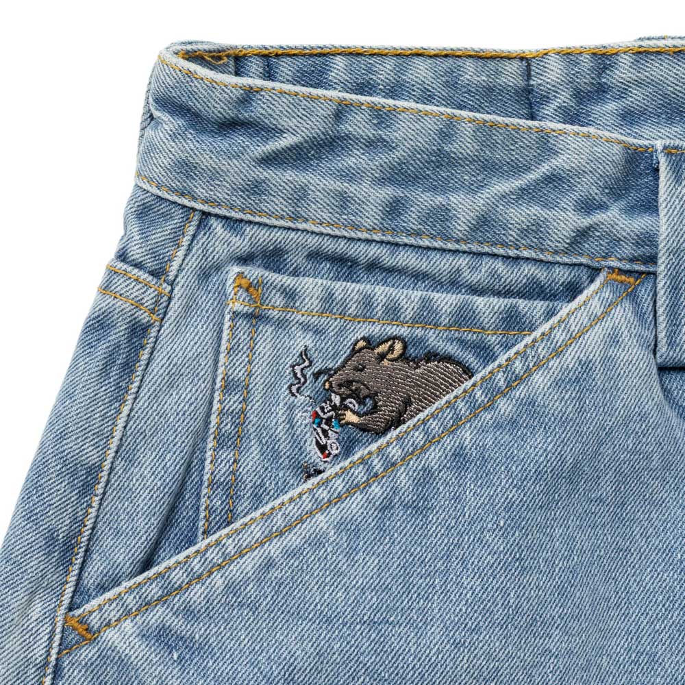 Street Cleaner Denim Short Light Bleach Wash Real Skateboards