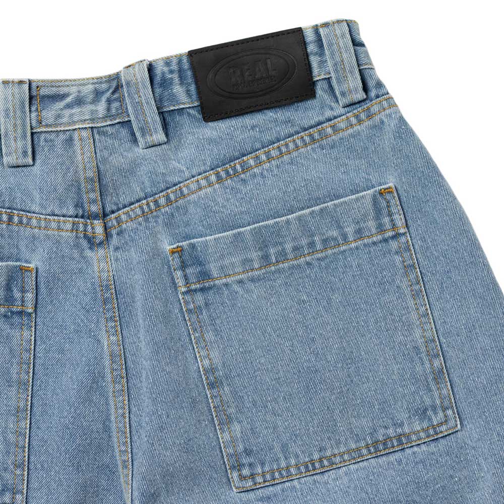 Street Cleaner Denim Short Light Bleach Wash Real Skateboards