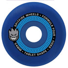 A blue skateboard wheel featuring the iconic Spitfire logo, labeled "Tablet Blue 54mm99A Spitfire Wheels Skateboard" in white and black text around the center—ideal for anyone seeking quality Spitfire wheels or reliable 54mm skateboard wheels.