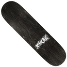 Introducing the Team Spikes 8.25 There Skateboards Deck—a sleek black skateboard deck featuring a striking white, abstract graffiti-style graphic near one end. The dark finish reveals the wood grain beneath, while pre-drilled holes for trucks make setup a breeze. Ideal for riders who want to showcase their style and rep Team Spikes Skateboards on every ride.