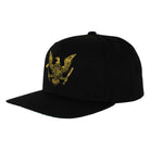 The Tools of the Trade Snapback Structured Hat in black by Independent features a gold embroidered eagle with arrows and an olive branch—a stylish nod to classic skate culture. OS, unisex fit.