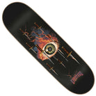 Introducing the Torres Eyes Pro Stumps 9.00in x 32.15in Creature Deck, expertly constructed from robust North American Maple. This deck showcases vivid artwork of a flaming green eye encircled by six daggers and red lightning, while the iconic Creature branding appears in stylized text at the lower right edge—making this skateboard truly distinctive.