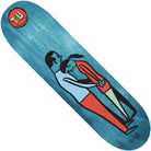 The Damion 8.5 TU Deck Transportation Unit Skateboard features a blue deck with a minimalist illustration of a man and woman holding hands, facing away, plus a top corner red circle marked "T.O.