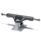 A set of two Ultra Low ST1 Inverted Hollow 8.0 Gunmetal Slappy Trucks is displayed on a white background, featuring a gunmetal finish and designed for decks between 7.9 and 8.1 inches wide.