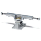 The BAM ST1 Classic Hollow 8.25 Slappy Trucks Set of TWO features silver skateboard trucks with flat baseplates, visible kingpins, central pivots, and axles for 8.1–8.3" boards, complete with end nuts—perfect for versatile skating setups.