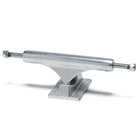 The BAM ST1 Classic Hollow 8.25 Slappy Trucks Set of TWO features silver skateboard trucks with a flat baseplate and axle, ideal for 8.1 to 8.3 inch boards, shown side view on a white background.