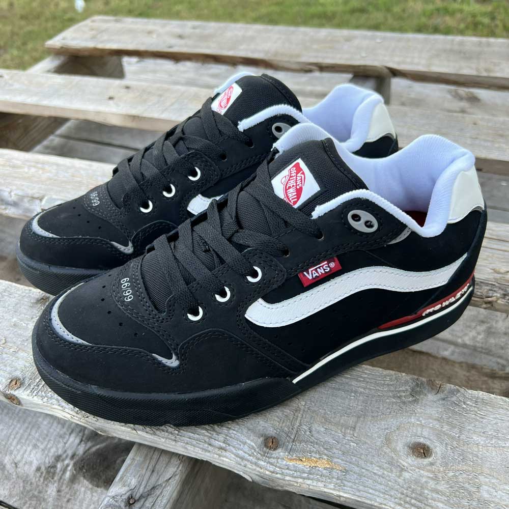 Are Vans Skateboarding Shoes VN000D1GBWT Black White Red