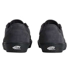 Rear view of VN000D85CC81 Skate Curren Caples Charcoal Black Vans Skate Suede Rubber Shoes, featuring suede texture and the Vans Off The Wall logo on the soles.