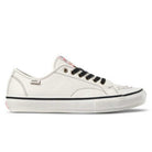 The Vans Skate AVE Classic x Hockey White Black VN000Z97WHT Leather Skateboard Shoes feature a white low-top design with black accents, black laces, a small Vans tag, durable rubber sole, and classic signature style.