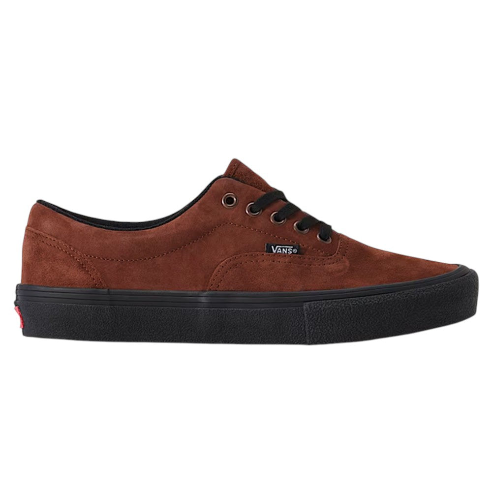 Vans Skate Era Black Rust VN000ECR8D3 Suede Rubber Skateboarding Shoes: a low-top rust-colored suede skate shoe with black laces, a black rubber sole, and PopCush footbeds.