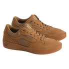 A pair of Vans Skate Rowan Z3 VN000V74GWT Chipmunk Suede Skateboard Shoes, crafted from brown suede and mesh with gum rubber soles, black laces, and a subtle logo on the tongue, positioned side by side on a white background—engineered to deliver superior impact protection during every skate session.