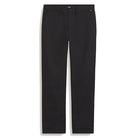 The Vans Straight Chino Black VN000TCXBLK1 Skate Check 5 Pants are relaxed-fit black straight-leg chinos with front pockets and a button closure, made from recycled materials and shown against a white background.