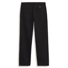 The Vans Straight Chino Black VN000TCXBLK1 Skate Check 5 Pants feature a relaxed fit, two back pockets with button closures, and a small rectangular logo tag above the right pocket, shown here from the back.