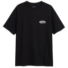 The Vans Tee Skate Double Standard Black White VN000SYDY28 is a black and white skate T-shirt with a small white Vans Off The Wall logo on the left chest.
