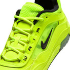 A close-up of the Volt Black IB6212701 Air MAX Ishod Nike SB Skateboarding Shoes, featuring bright neon green with black accents, mesh and leather uppers, Nike swoosh, AIR lace detail, and Max Air cushioning for comfort.