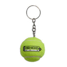 A keychain featuring a small green tennis ball with white stripes and "ISHOD WAIR" text, inspired by Volt Black IB6212701 Air MAX Ishod Nike SB skateboarding shoes, attached to a silver key ring and chain.