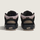 The Vans Wafflecup Half Cab Black Peyote VN000D9ZOUK1 suede skate shoes are mid-tops with black and tan colors, visible stitching, checkerboard accents near the top, and Off The Wall logos on each heel.