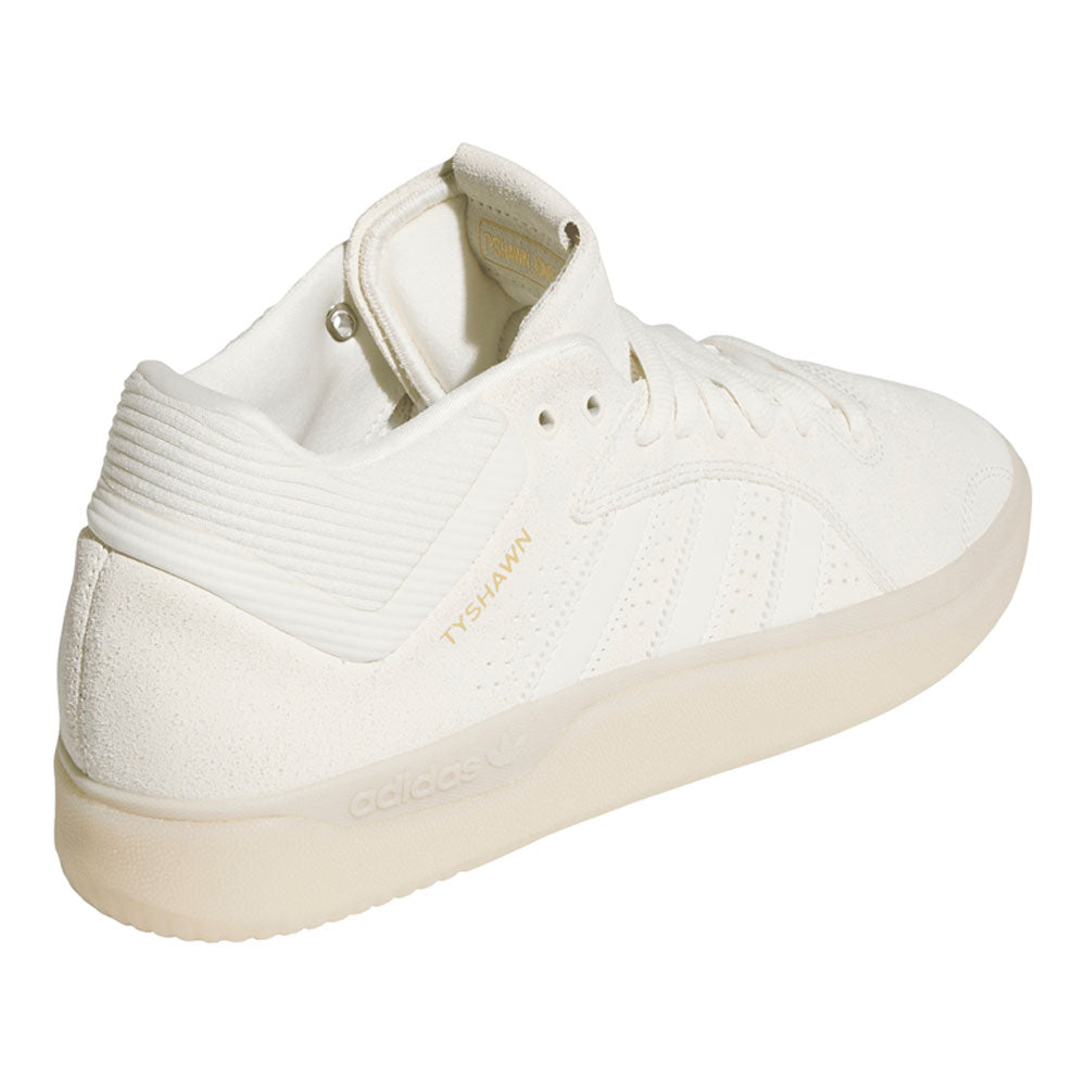 Introducing the White White KJ0192 Tyshawn Adidas Skateboarding Leather Shoes—a premium sneaker crafted with a combination of suede and high-quality leather for a refined look. Featuring “TYSHAWN” in gold lettering on the side, these high-top shoes are finished with an off-white sole, offering skateboarding enthusiasts a stylish and performance-driven option.