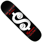 The Wilson Root 8.5x31.85 Krooked Skateboards Deck features a black deck with a prominent white dollar sign adorned by two smiley faces, complemented by graffiti-style red text that says “THE ROOT OF ALL EVIL” and “KROOKED WILSON.” Showcasing the distinctive Wilson Root design, this deck is perfect for making a bold statement at the park or on the streets.