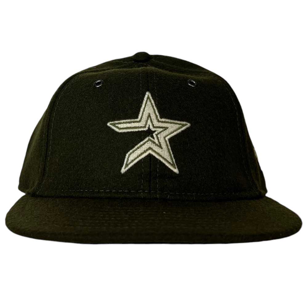 Wool Olive Fitted Retro Crown 5950 Hat Houston Astros New Era