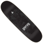 The Worthington Mortem VX Deck 9in x 32in Creature Skateboard Shaped Deck features a sleek black design with bold white "CREATURE" lettering, a small white flame logo, and durable VX Eternal Destruction construction.