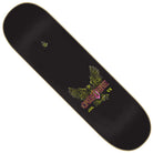 The Worthington Scout VX Deck 8.6in x 32.11in by Creature features a black skateboard deck adorned with a yellow and green eagle graphic at the center. Crafted with advanced VX TRI-X technology for enhanced strength and durability, this deck also showcases bold, bright pink “ANTI HERO” text beneath the eagle, whose outstretched wings span across the board.