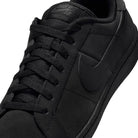 Black Zoom Tennis Classic HF7386003 Black Black Suede Nike SB Skateboarding Shoes featuring a low-top silhouette with Zoom Air cushioning, tonal laces, a matching side swoosh, and tongue branding.