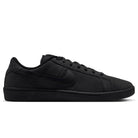 Zoom Tennis Classic HF7386003 Black Black Suede Nike SB Skateboarding Shoes featuring a black leather low-top design with a textured sole, side swoosh, and Zoom Air cushioning.