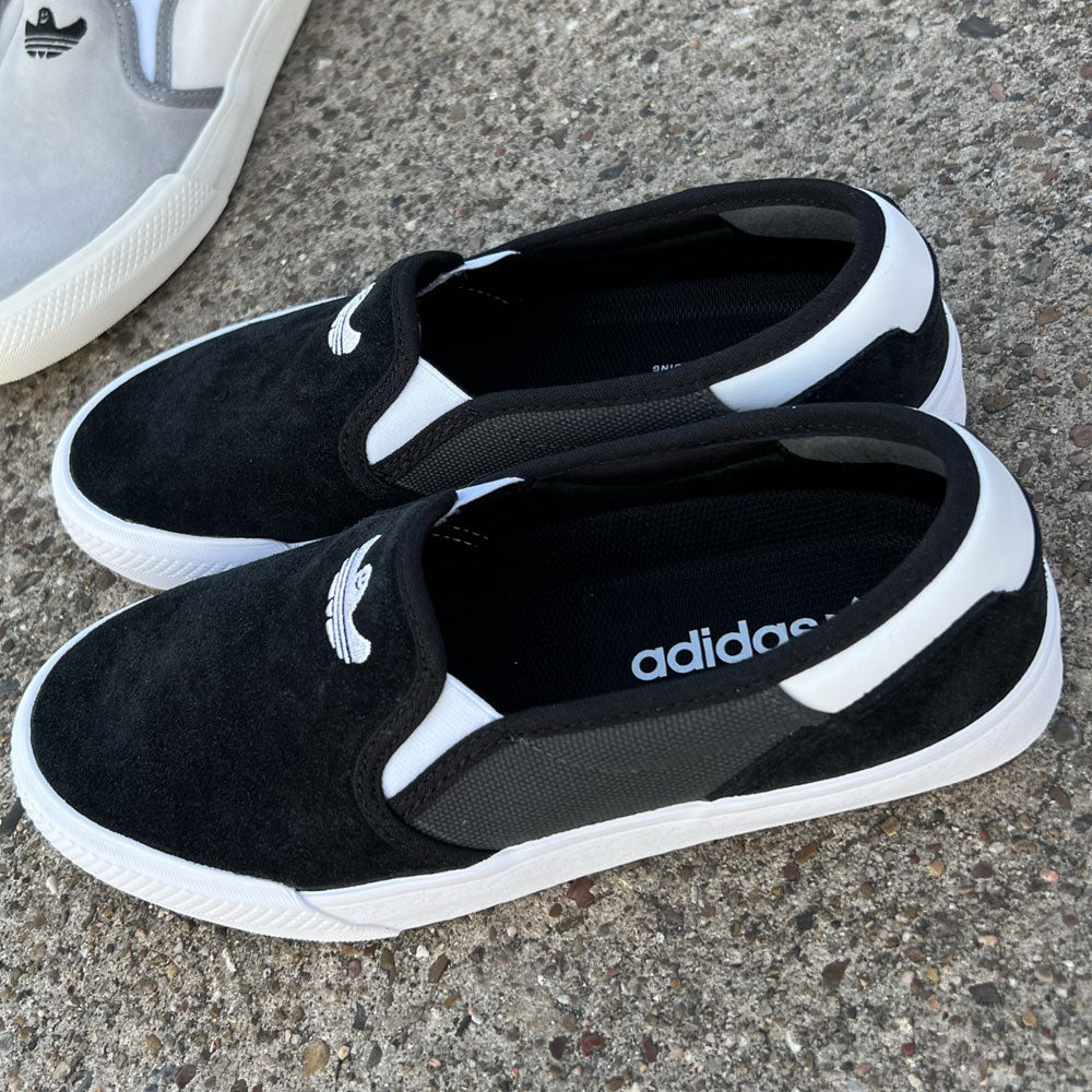 Adidas Shmoofoil Slip Black Grey White Suede Shoes