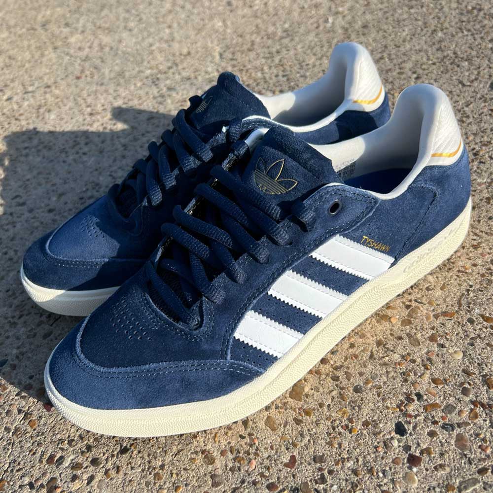 Adidas Tyshawn Low Navy White Suede Shoes
