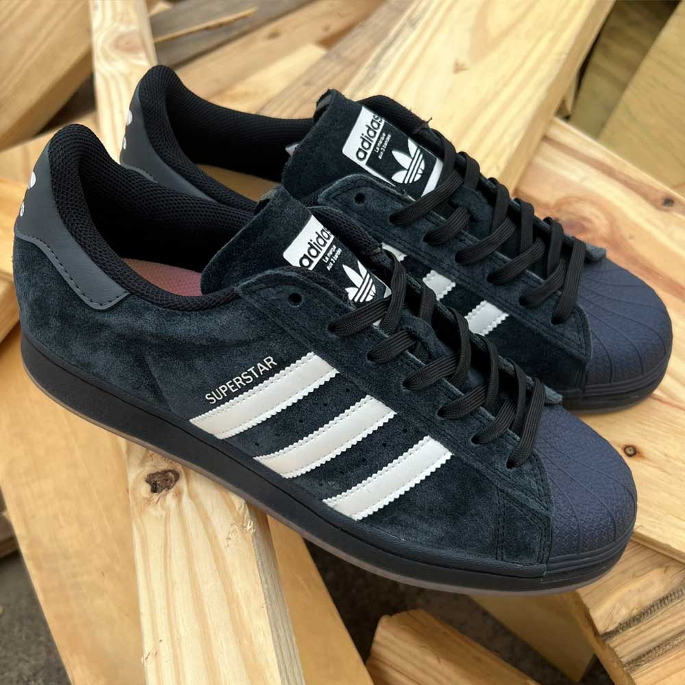 Black suede superstars hotsell