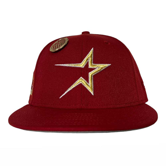 New Era Hat 5950 Houston Astros Shangai Pink Box and Whatafitted Southside Skatepark Pin