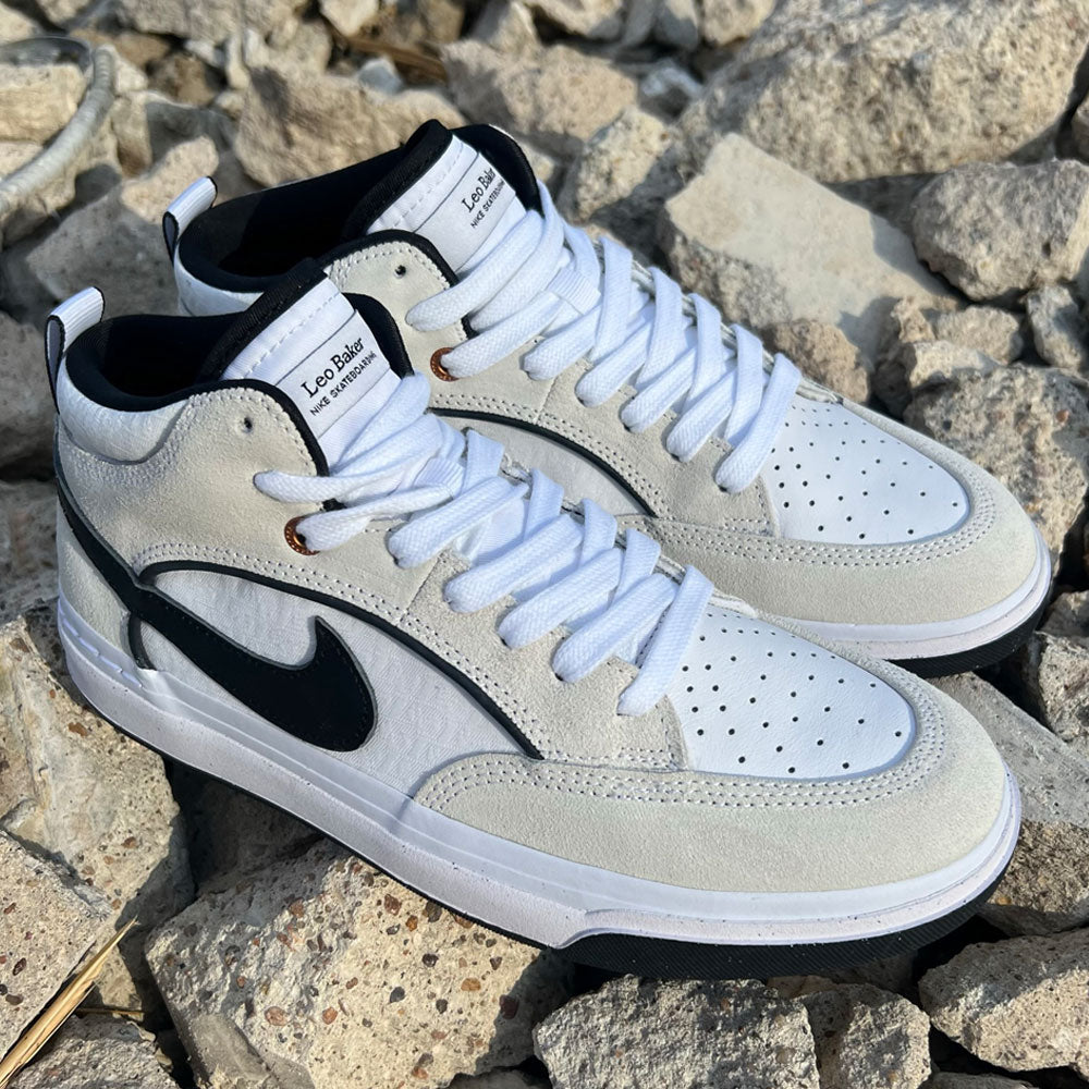 DX4361100 White Black React Leo Nike SB Suede Leather