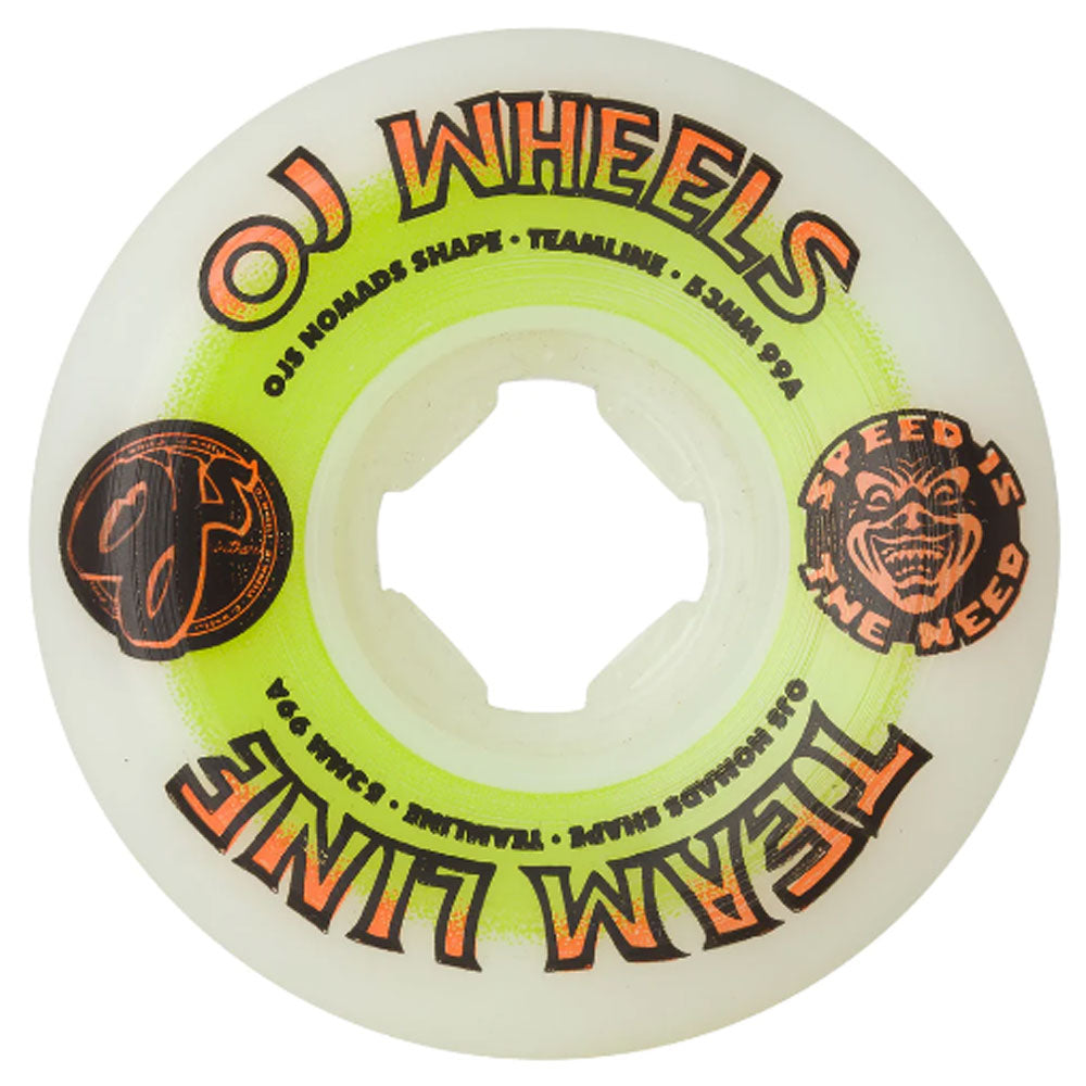 OJ Wheels Team Line 53mm99A Green Orange Nomads