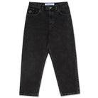 Polar Big Boy Jeans Silver Black Denim are high-waisted, loose-fit black jeans made from soft cotton with a slightly faded wash, classic five-pocket design, and a small embroidered logo on the right front pocket.