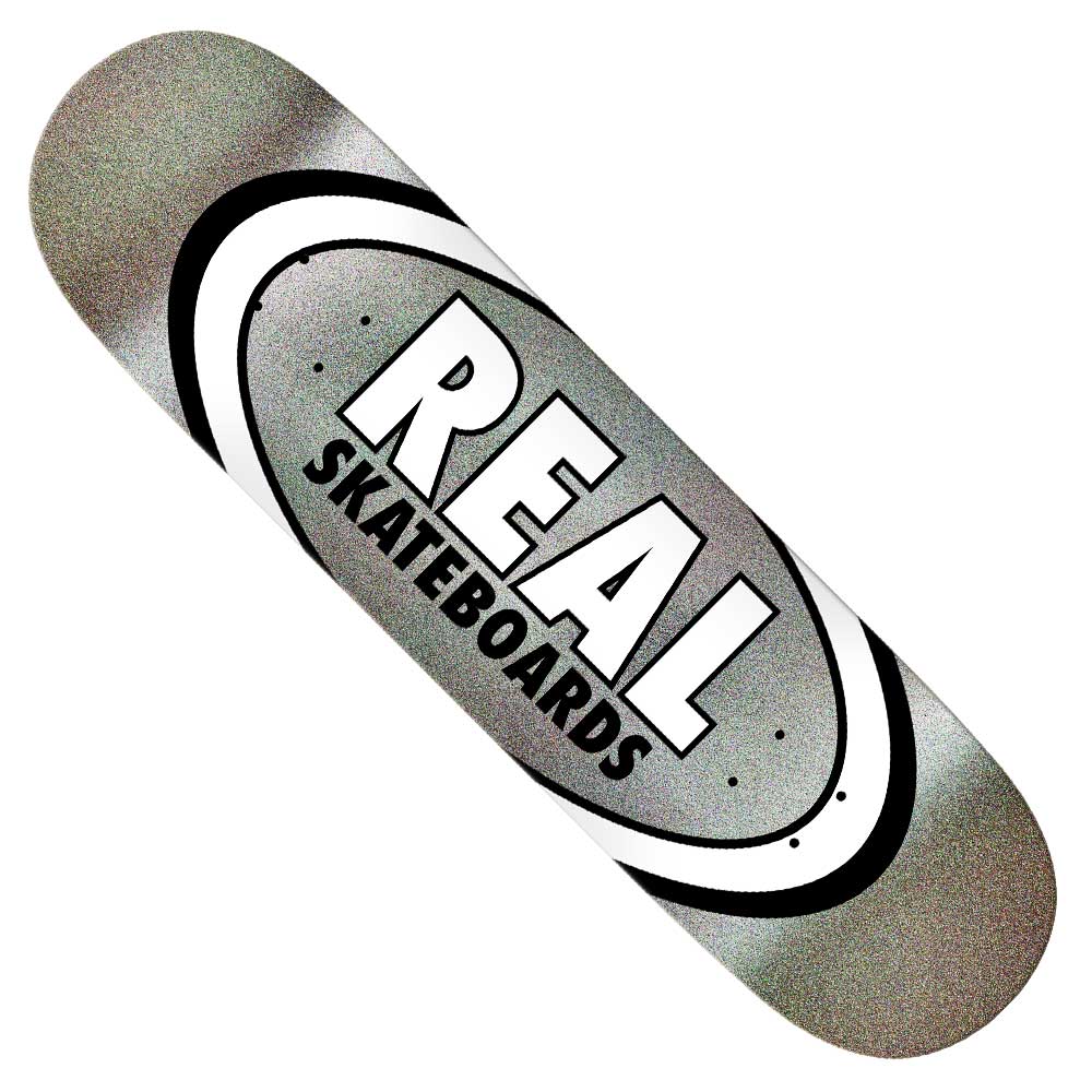 8.25 Easy Rider Oval Silver Sparkle Real Skateboards Deck