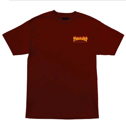 Santa Cruz x Thrasher Tee Flame Dot Burgundy