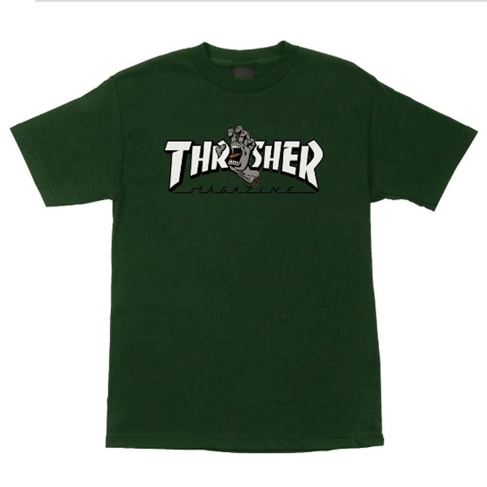 Santa Cruz x Thrasher Tee Screaming Logo Forest Green