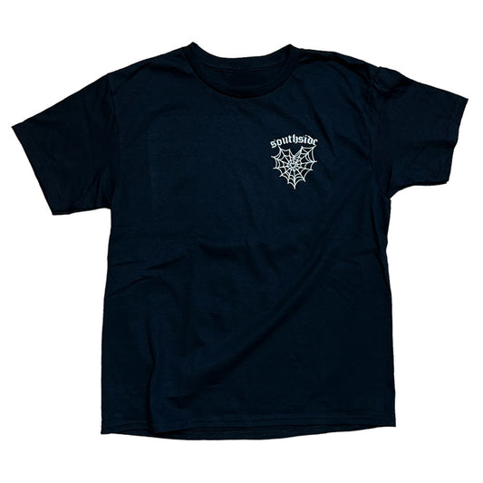 Southside YOUTH Tee Heart Spider Web Glow Black