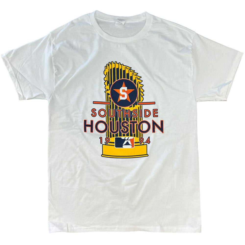 Show off your city pride with the Southside 94 Tee White Houston Trophy, a white t-shirt featuring a bold Houston design.