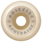 White Spitfire F4 OG Classics 52mm 99A wheels with SPITFIRE and SOUTHSIDE in black gothic font—includes FREE Spitfire Tee, made for Southside Skatepark.