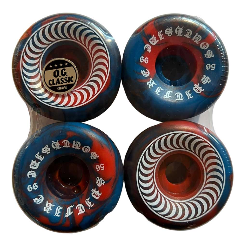 Free T-Shirt Offer F4 OG Classics 56mm99A Red Blue Swirl Spitfire